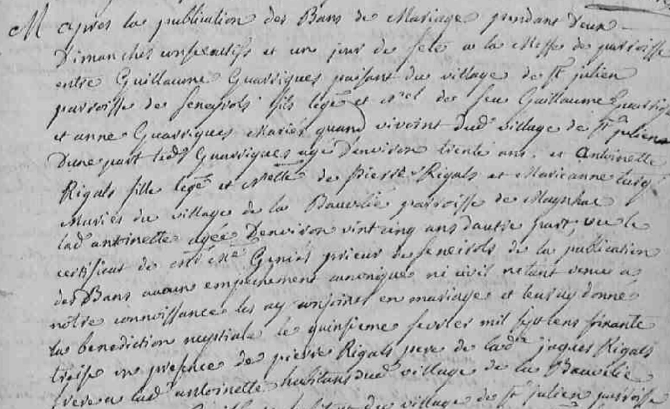 Mariage Guarrige Guillaume - Rigal Antoinette 15_02_1773 -1.jpg